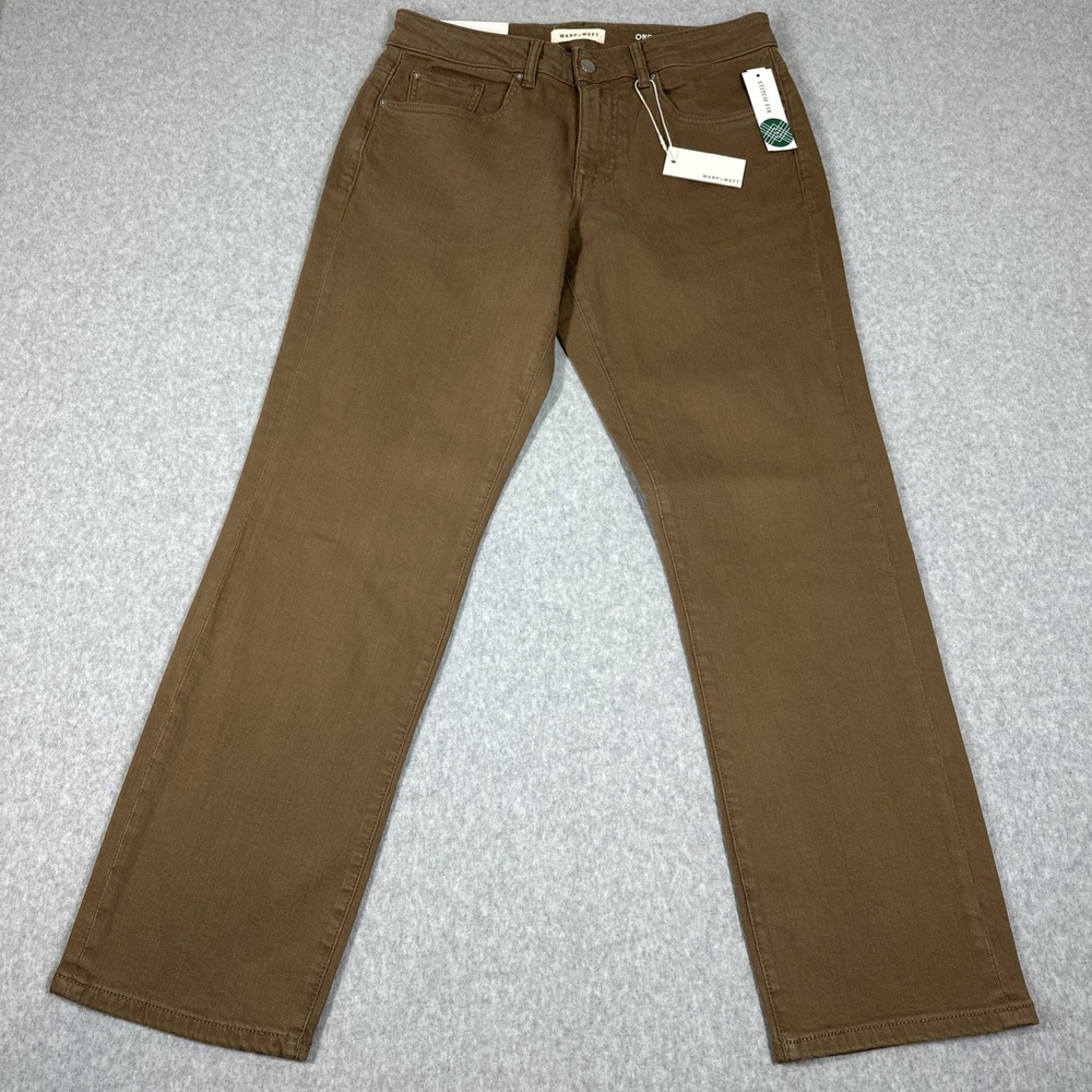 Warp +‎ Weft Men's ORD Chicago Straight Fit Stretch Jeans Tan 31x30(32x30) NWT